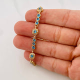 Tennis Bracelet Halo 9.25g / 6 3/4 in / 3.96mm Yellow Gold 18K