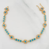 Tennis Bracelet Halo 9.25g / 6 3/4 in / 3.96mm Yellow Gold 18K