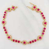 Tennis Bracelet Halo 9.15g / 6 3/4 in / 3.96mm Yellow Gold 18K