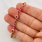 Tennis Bracelet Halo 9.15g / 6 3/4 in / 3.96mm Yellow Gold 18K
