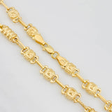 Cadena Rustica Barril Rayado 13.15g / 24 in / 4.6mm Oro Amarillo 18K