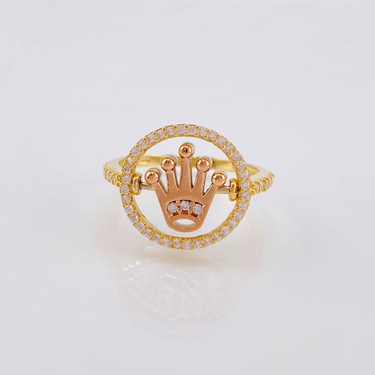 Anillo Corona Movil 4.15 g / T7 1/4 Tres Oros 18K