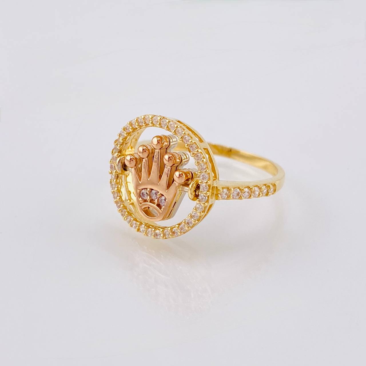 Anillo Corona Movil 4.15 g / T7 1/4 Tres Oros 18K