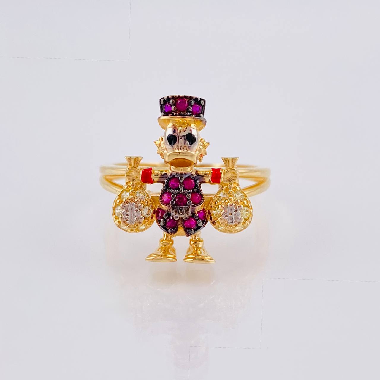 Anillo Pato Bolsa Dinero 4.35 g / T6 3/4 Oro Amarillo 18K