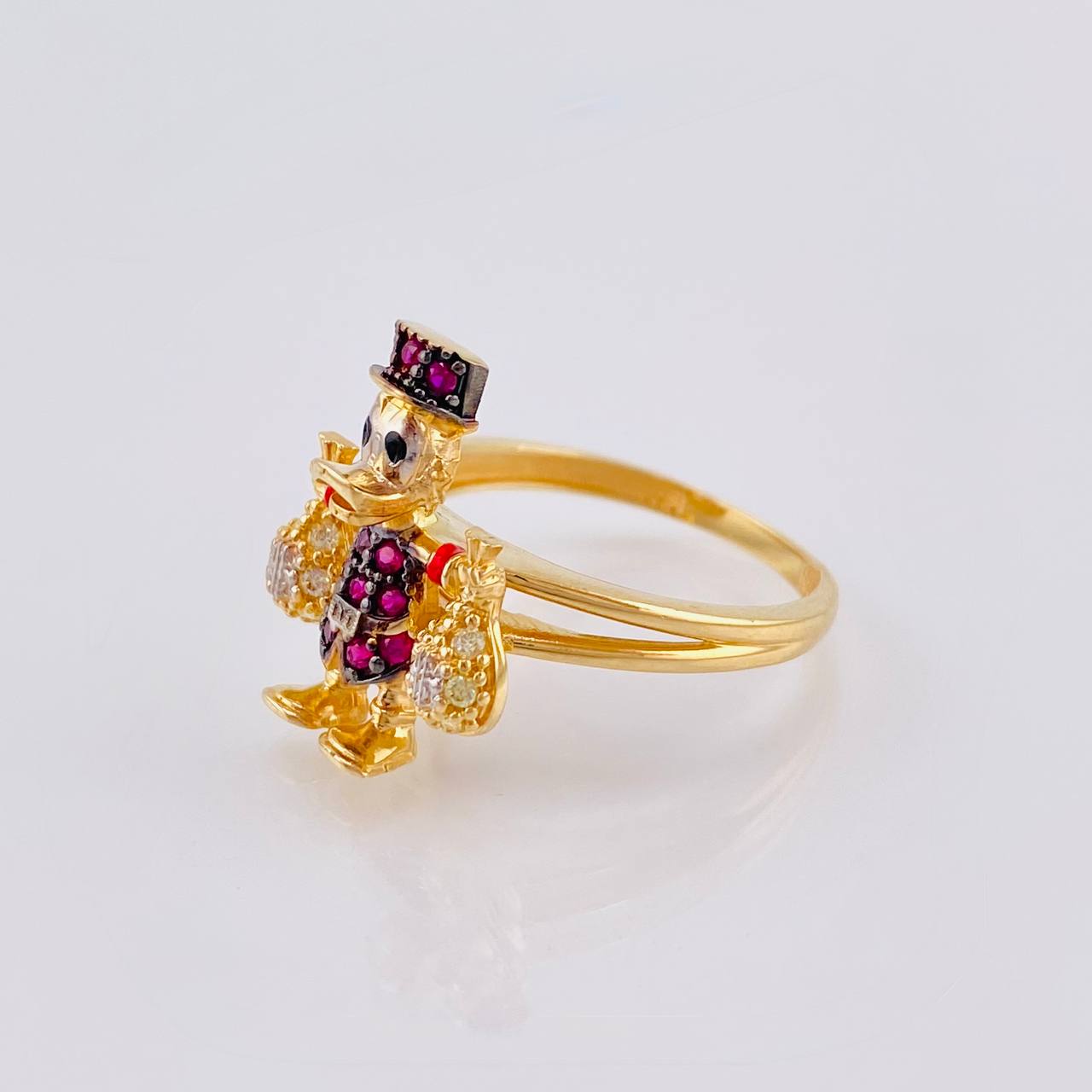Anillo Pato Bolsa Dinero 4.35 g / T6 3/4 Oro Amarillo 18K