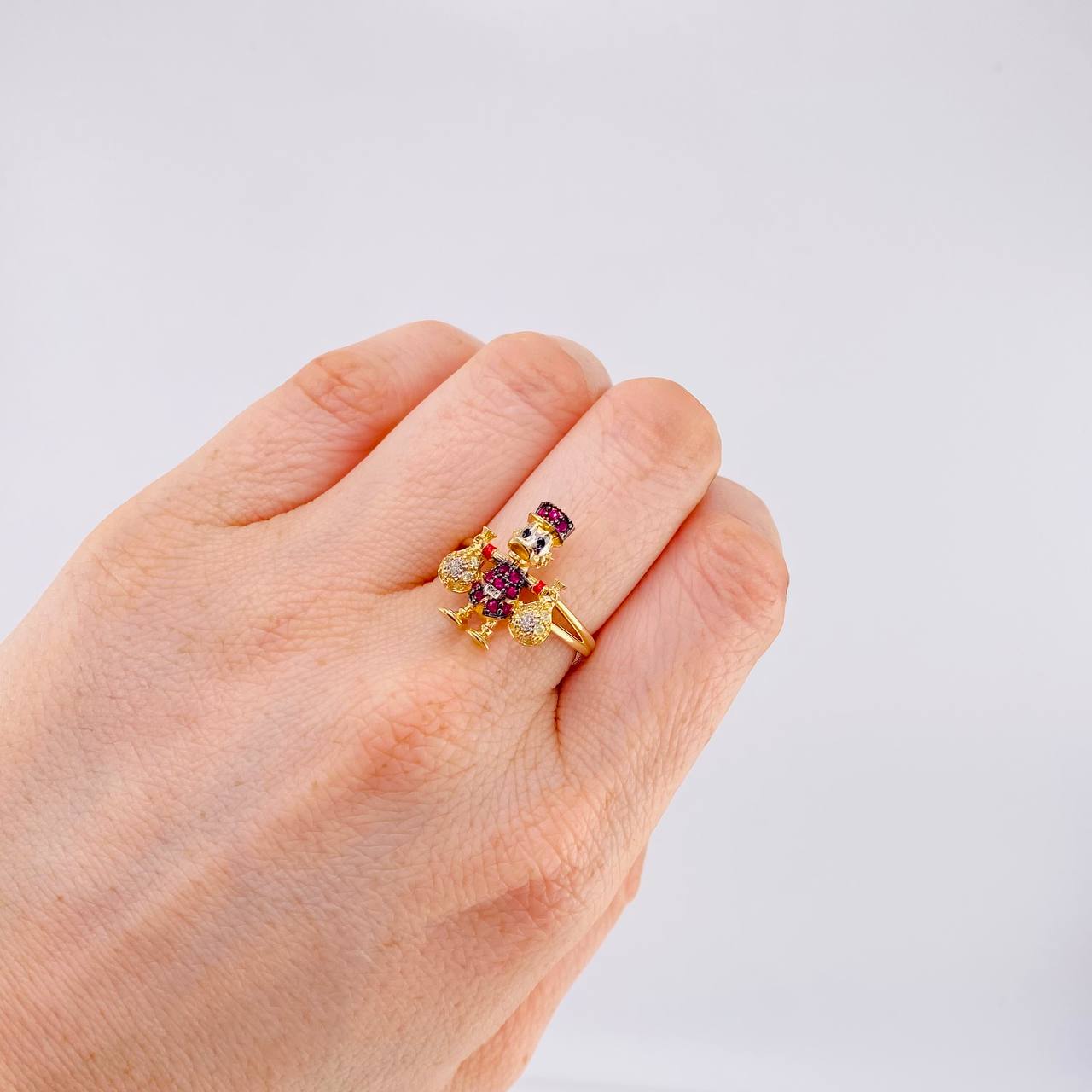 Anillo Pato Bolsa Dinero 4.35 g / T6 3/4 Oro Amarillo 18K