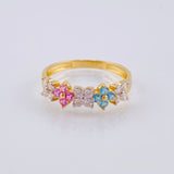 Anillo Copos Estrella 2.15 g / T6 3/4 Oro Amarillo 18K