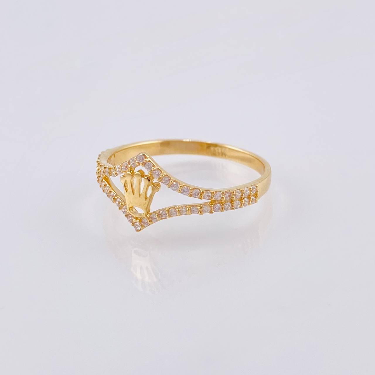 Anillo Corona Rombo 1.8 g / T8 1/4 Oro Amarillo 18K