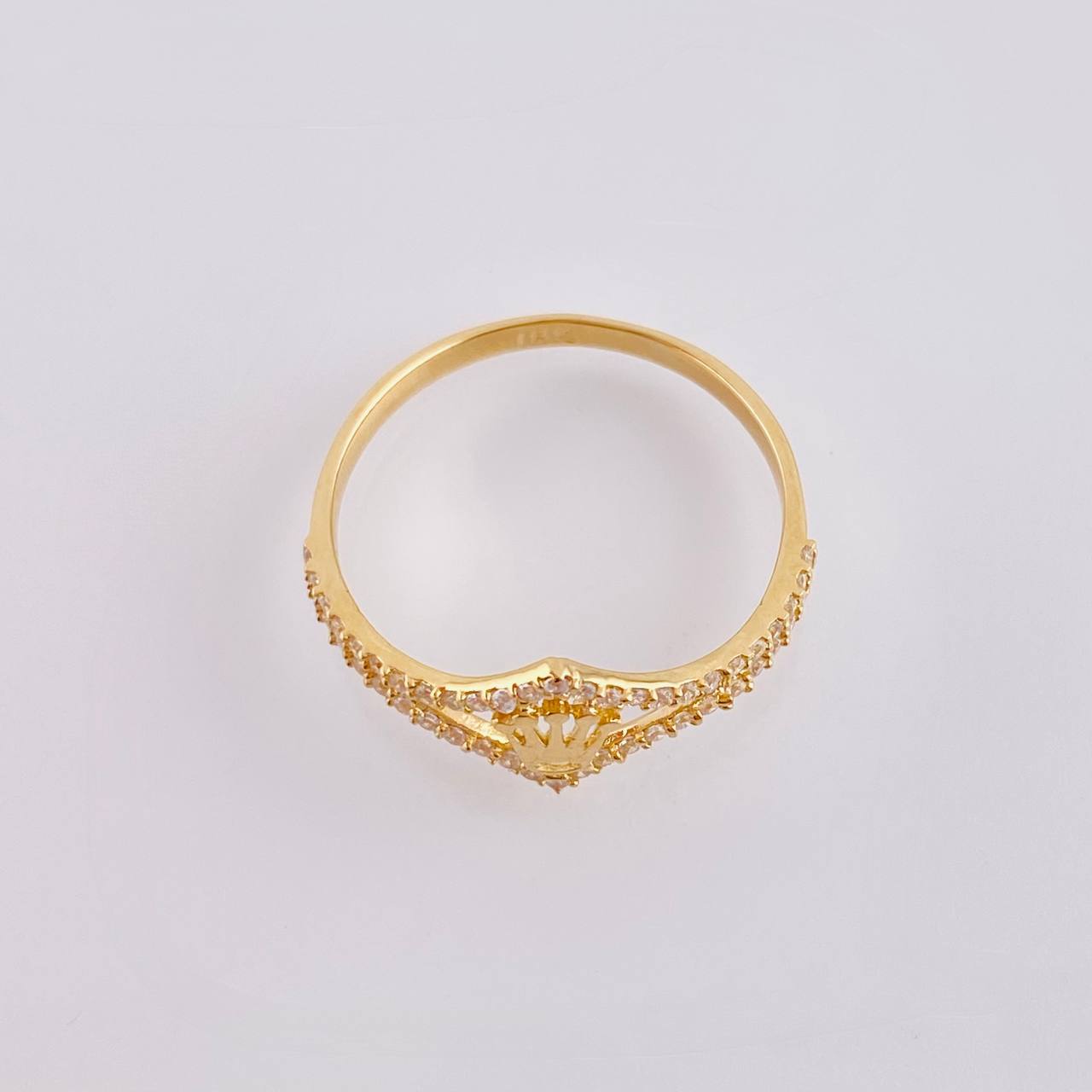 Anillo Corona Rombo 1.8 g / T8 1/4 Oro Amarillo 18K