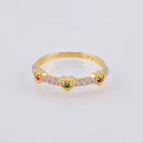 Ring Trio of Hearts 2.05 g / T7 1/2 Yellow Gold 18K