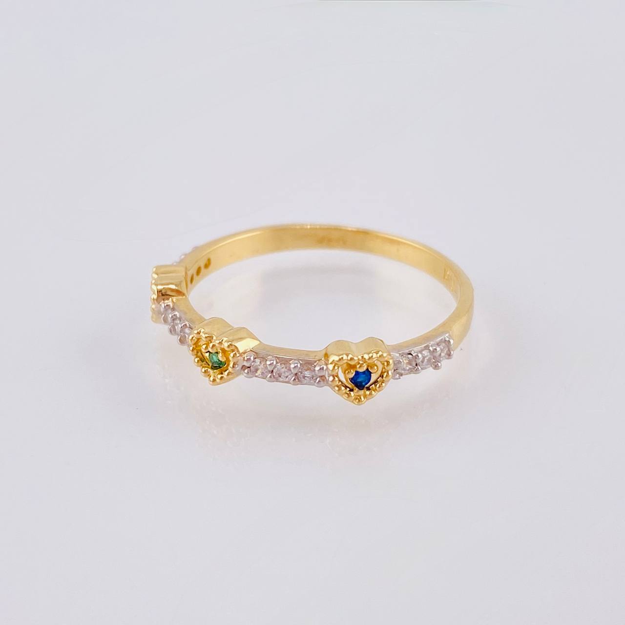 Ring Trio of Hearts 2.05 g / T7 1/2 Yellow Gold 18K