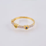 Ring Trio of Hearts 2.05 g / T7 1/2 Yellow Gold 18K
