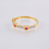 Anillo Trio De Corazones 1.95 g / T7 Oro Amarillo 18K