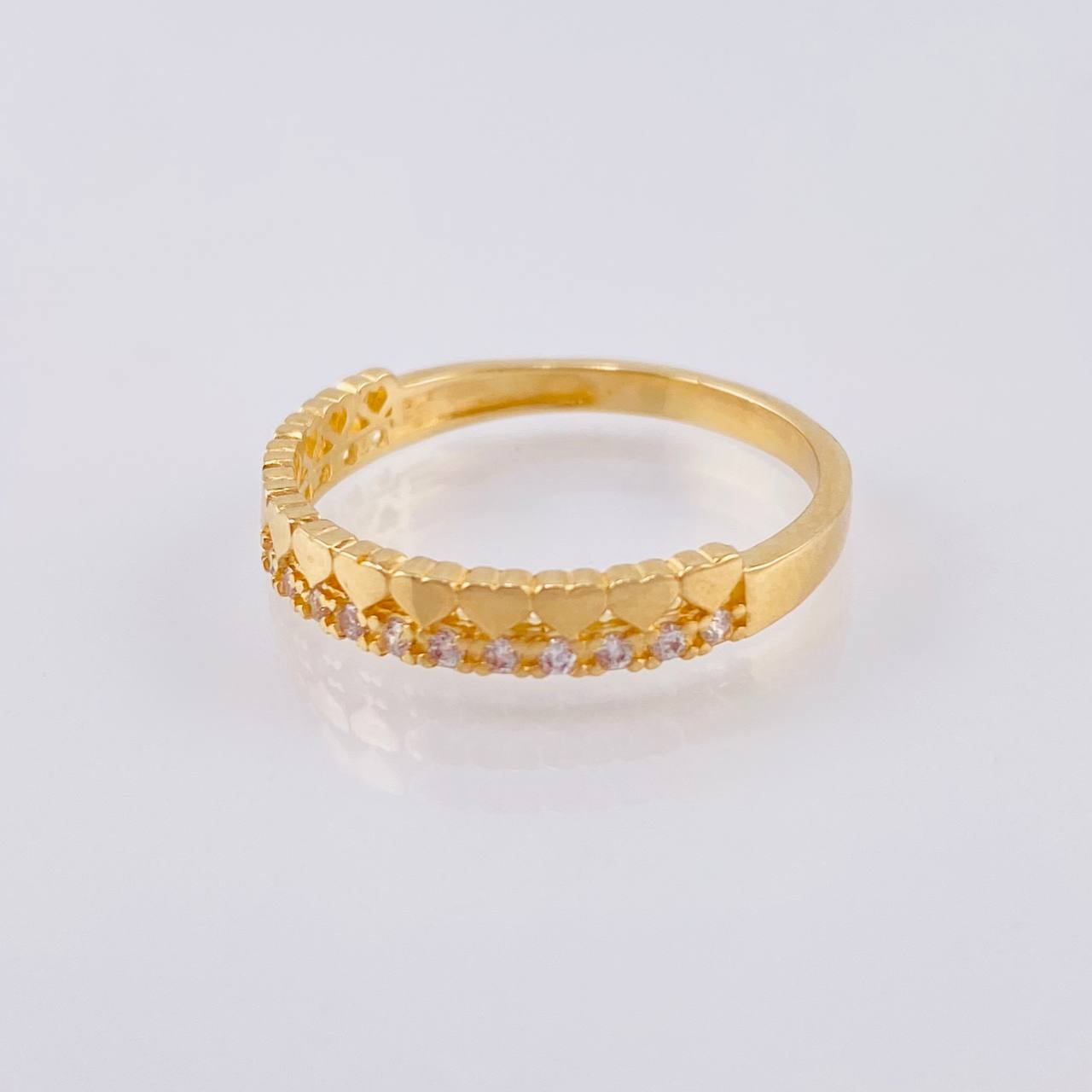Anillo Carril Corazones 2.1 g / T6 3/4 Oro Amarillo 18K