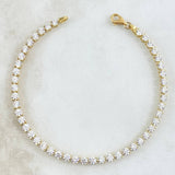 Pulso Tennis 6gr / 18cm / 3mm Circones Blancos Oro Amarillo +4 18K ©