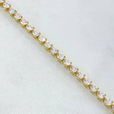 Pulso Tennis 6gr / 18cm / 3mm Circones Blancos Oro Amarillo +4 18K ©