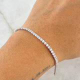 Pulso Tennis 5.95gr / 18cm / 2.3mm Circones Blancos Oro Blanco +4 18K ©