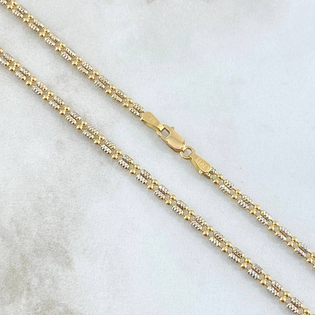 Ice Chain 11.7gr / 60cm / 3mm Two Yellow White Gold +3 18K