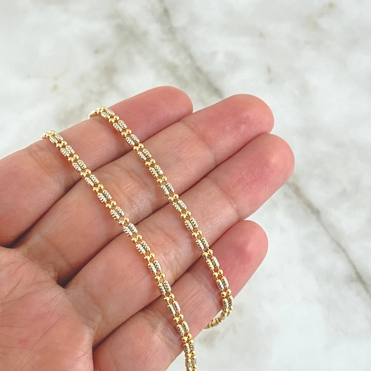 Ice Chain 11.7gr / 60cm / 3mm Two Yellow White Gold +3 18K