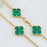 Cadena Aro seguido Trebol Verde 27.8gr / 23 1/2 in / Oro Amarillo Nac.Esp. 18K ©