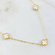 Classic Link Chain Clover White 8.55gr / 19 3/4 in / Yellow Gold Nac.Esp. 18K ©