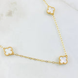 Classic Link Chain Clover White 8.55gr / 19 3/4 in / Yellow Gold Nac.Esp. 18K ©