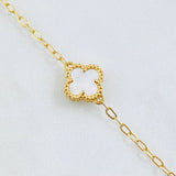 Classic Link Chain Clover White 8.55gr / 19 3/4 in / Yellow Gold Nac.Esp. 18K ©