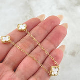 Classic Link Chain Clover White 8.55gr / 19 3/4 in / Yellow Gold Nac.Esp. 18K ©