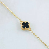 Cadena Aro Seguido Trebol Negro 6.1gr / 17 3/4 in / Oro Amarillo Nac.Esp. 18K ©