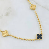 Military Chain Clover Black 19.55gr / 15 3/4 in / 18K Gold ©