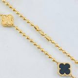 Military Chain Clover Black 19.55gr / 15 3/4 in / 18K Gold ©
