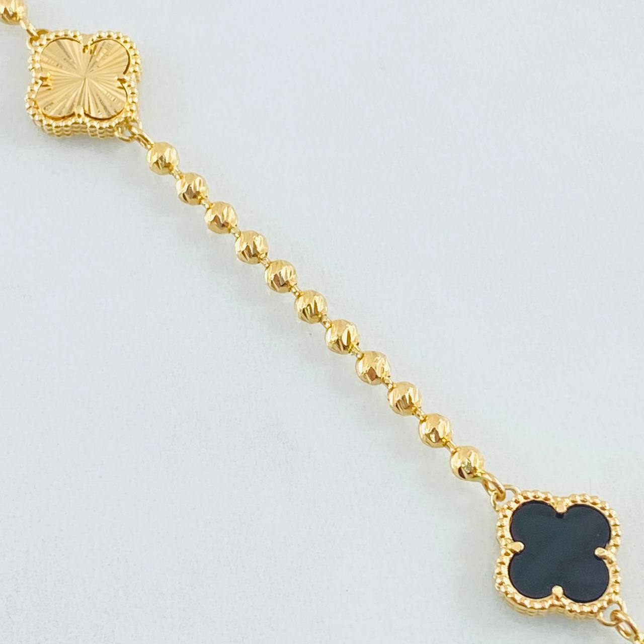 Military Chain Clover Black 19.55gr / 15 3/4 in / 18K Gold ©