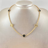 Military Chain Clover Black 19.55gr / 15 3/4 in / 18K Gold ©