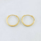Candongas Carril Liso 1.45gr / 1/2 in / Oro Amarillo 18K