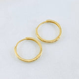 Candongas Carril Liso 1.45gr / 1/2 in / Oro Amarillo 18K