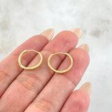 Candongas Carril Liso 1.45gr / 1/2 in / Oro Amarillo 18K