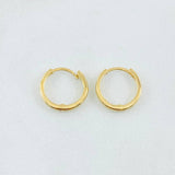 Candongas Carril Liso 1.3gr / 1/2 in / Oro Amarillo 18K