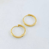 Candongas Carril Liso 1.3gr / 1/2 in / Oro Amarillo 18K