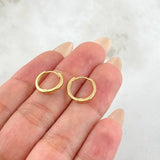 Candongas Carril Liso 1.3gr / 1/2 in / Oro Amarillo 18K