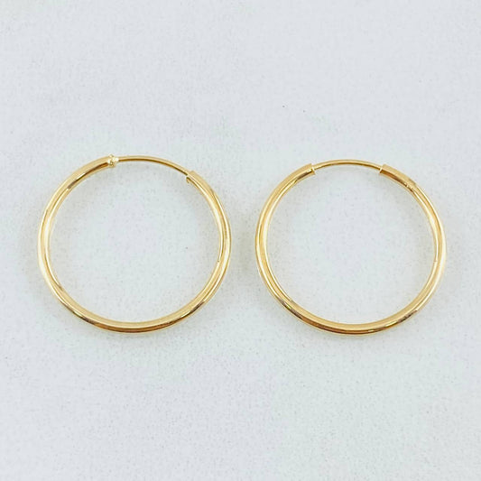 Candongas Aro Liso 0.75gr / 1/2 in / Oro Amarillo 18K