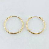 Candongas Aro Liso 0.7gr / 1/2 in / Oro Amarillo 18K *