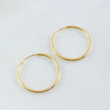 Candongas Aro Liso 0.7gr / 1/2 in / Oro Amarillo 18K *