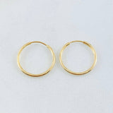 Hoop Earrings Smooth Ring 0.65gr / 1/2 in / Yellow Gold 18K