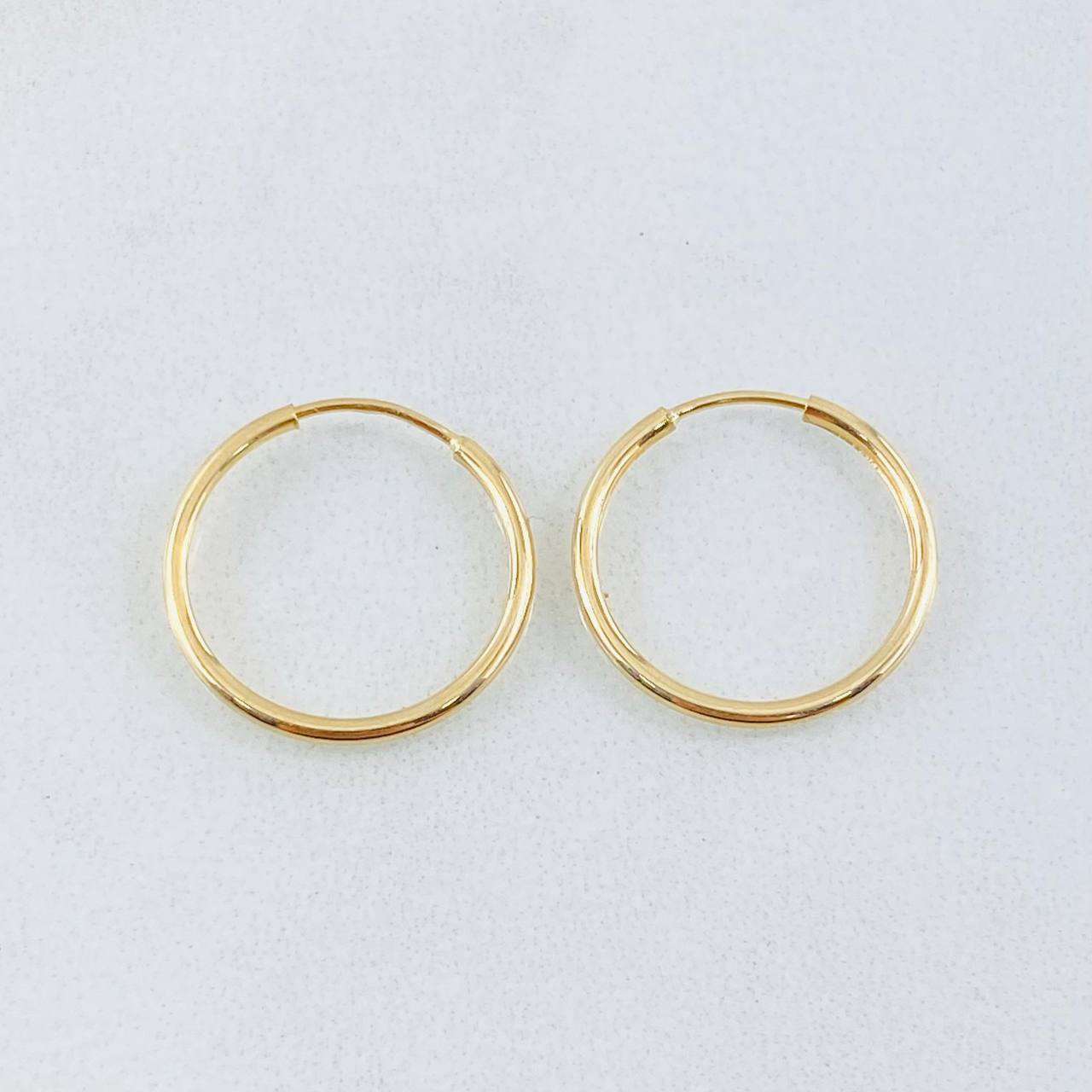 Hoop Earrings Smooth Ring 0.5gr / 1/2 in / Yellow Gold 18K