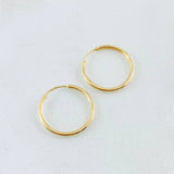 Candongas Aro Liso 0.6gr / 1/2in  / Oro Amarillo 18K *