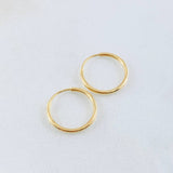 Candongas Aro Liso 0.55gr / 1/2 in / Oro Amarillo 18K