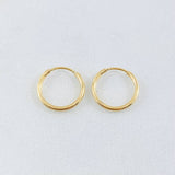 Candongas Aro Liso 0.45gr / 1/2 in / Oro Amarillo 18K