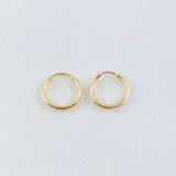 Hoop Earrings Smooth Hoop 0.6gr / 1.4cm / Yellow Gold 18K *
