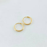 Hoop Earrings Smooth Ring 0.35gr / 1/4 in / Yellow Gold 18K