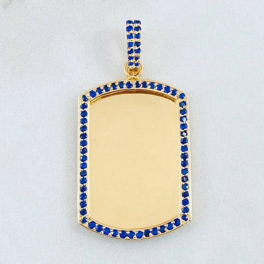 Dije Placa Rectangular 9.45gr / 1 3/4 in / Oro Amarillo 18K